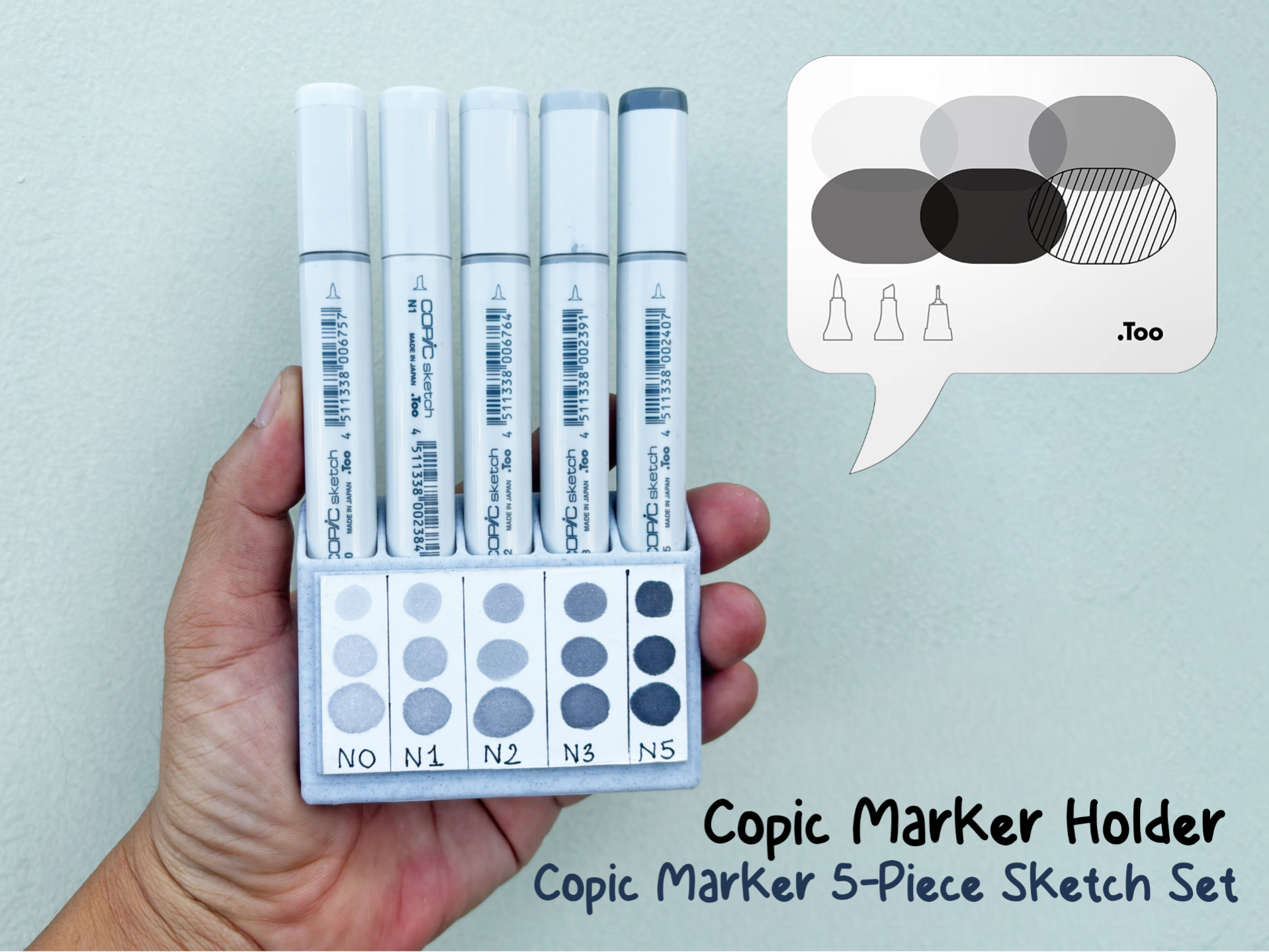 Portable Copic Marker Holder- Shade Swatch Panel