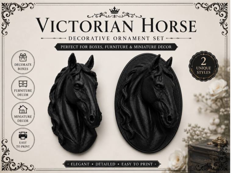 Victorian Horse Decorative Ornament Set