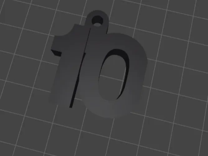 Number 10 keychain