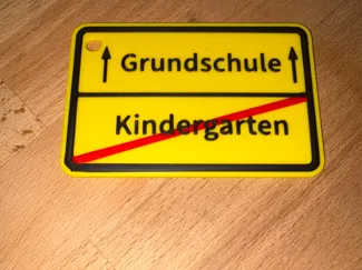 Schild Kindergarten - Grundschule, Einschulung