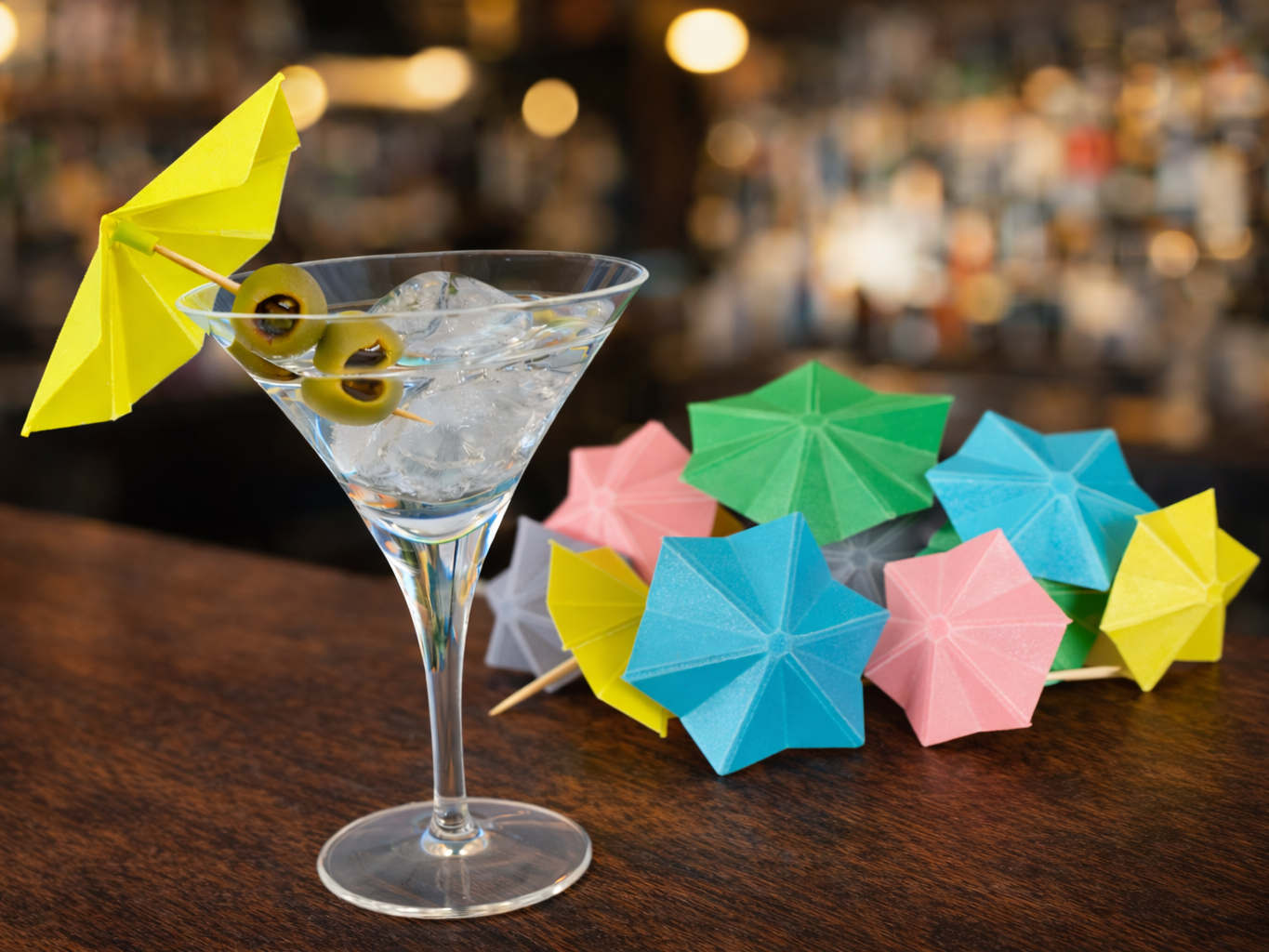 FOLDABLE COCKTAIL PARASOLS - Flat-printed