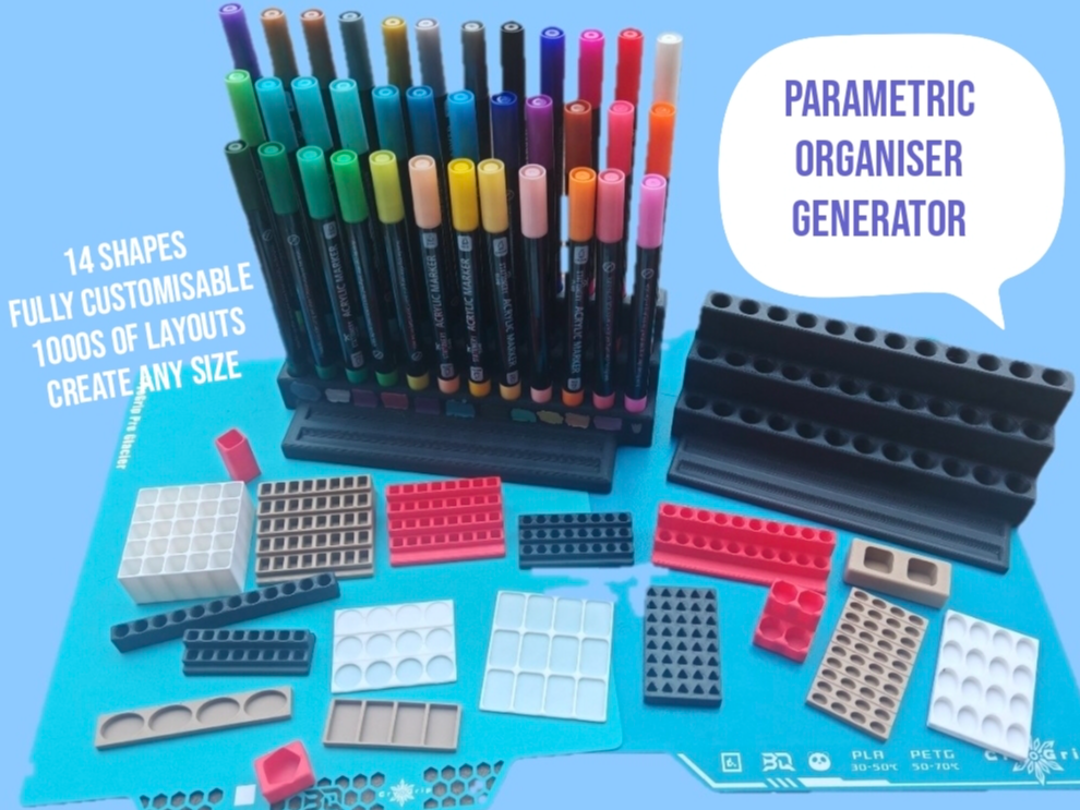 Parametric Multi-Shape Organiser Generator 