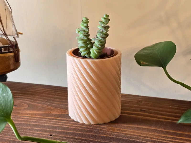 Succulent pot -  with drainage | Rope texture