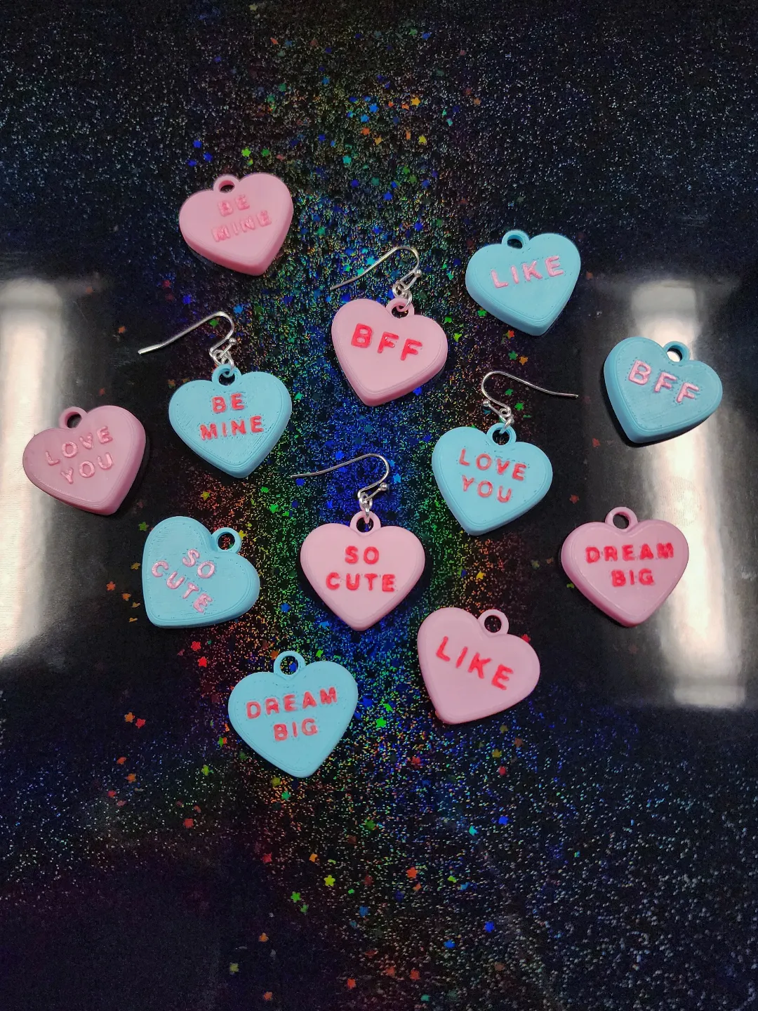 Valentine's Day Conversation Heart Earrings view 3