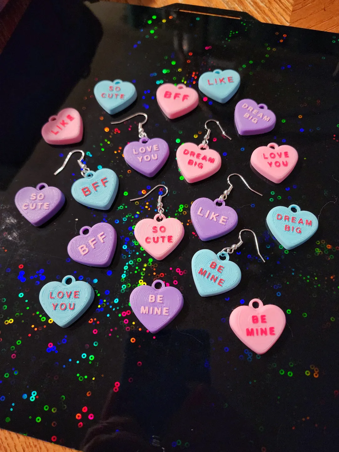 Valentine's Day Conversation Heart Earrings view 4