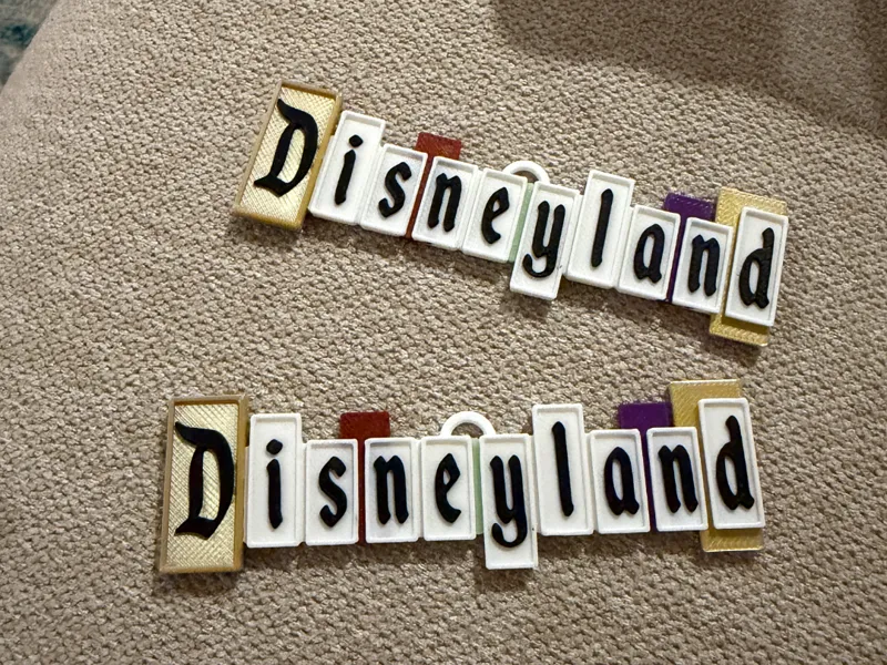Disneyland Hanging Sign/Ornament - Parametric Text