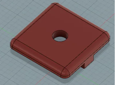 Endcap for 1.5"x1.5" aluminum extrusion
