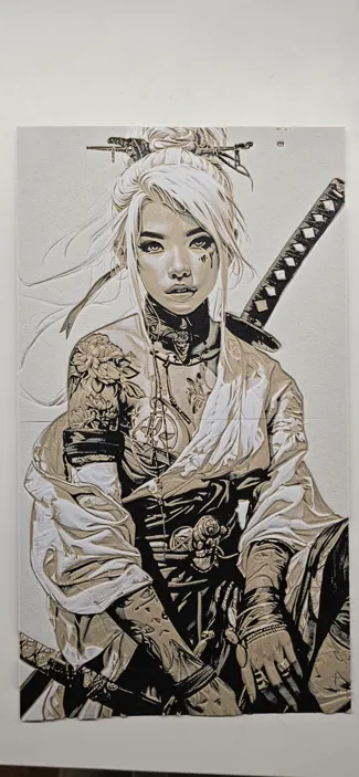 Girld, Katana and tatoos