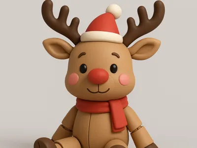 Cute Christmas Reindeer – Easy Print