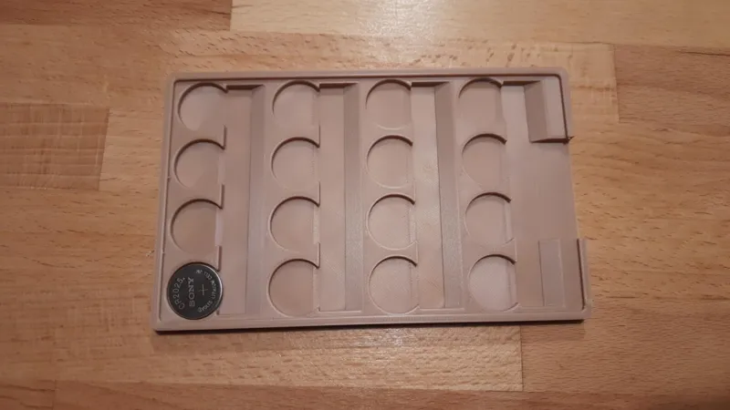 CR2025, CR2016 and CR2032 Coin Cell tray for easing construction of coin cell batteries