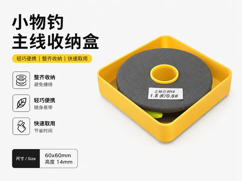 小物钓 钓鱼 主线圈固定收纳盒