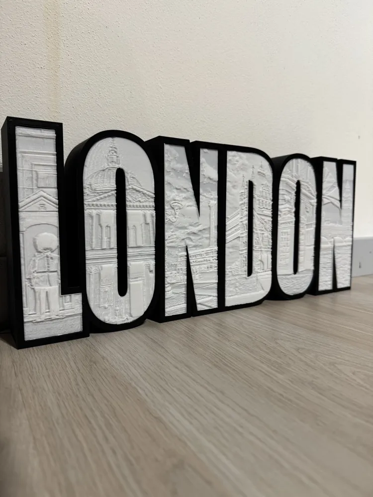 LONDON illuminated sign Lightbox led lithophane by ...