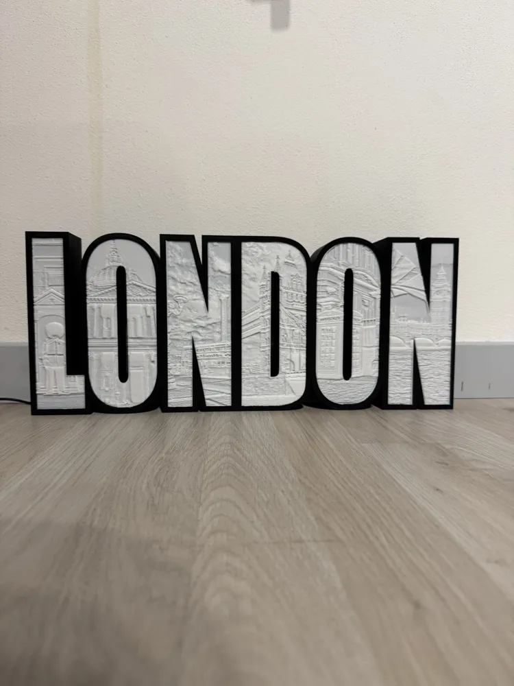 LONDON illuminated sign Lightbox led lithophane by ...