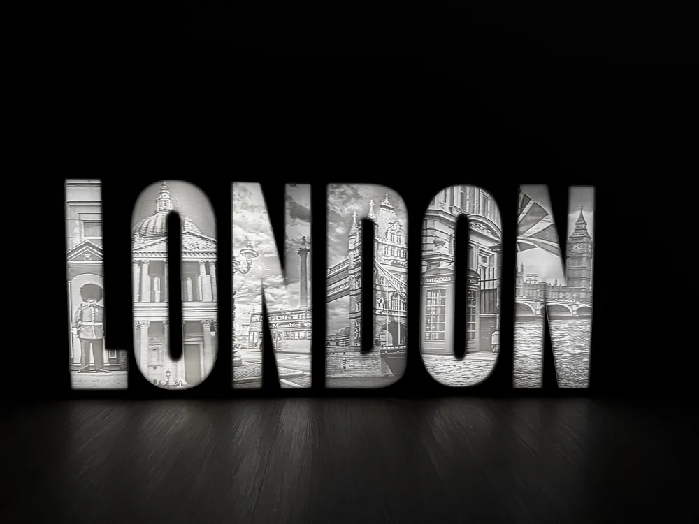 LONDON illuminated sign Lightbox led lithophane by ...