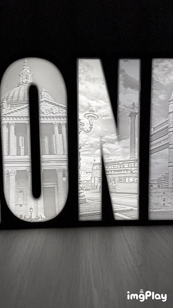 LONDON illuminated sign Lightbox led lithophane by ...