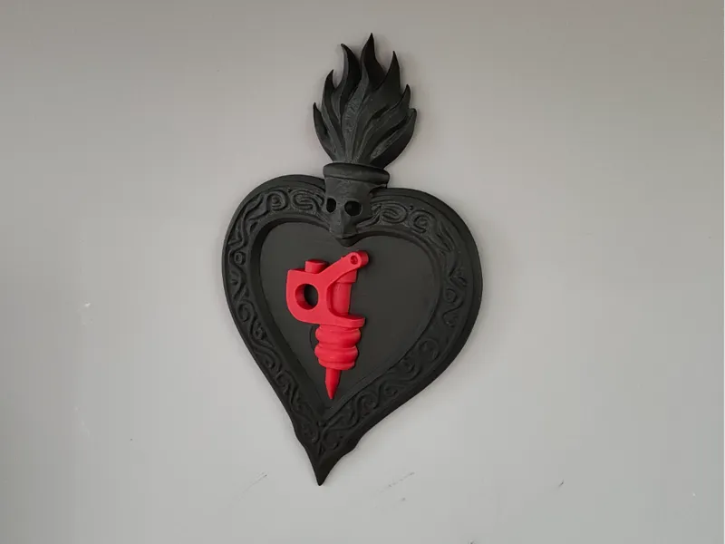 Wall Skull Heart – Quadro 3D per tatuatori