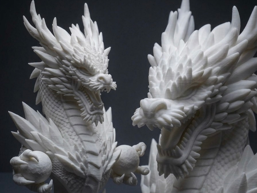 Mystic Dragon Bust with Orbs