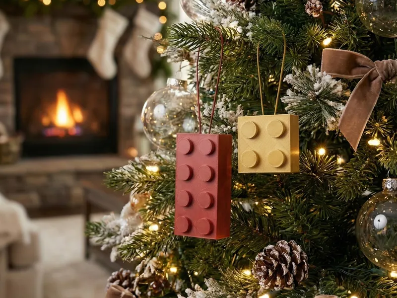 Brick Christmas tree ornaments