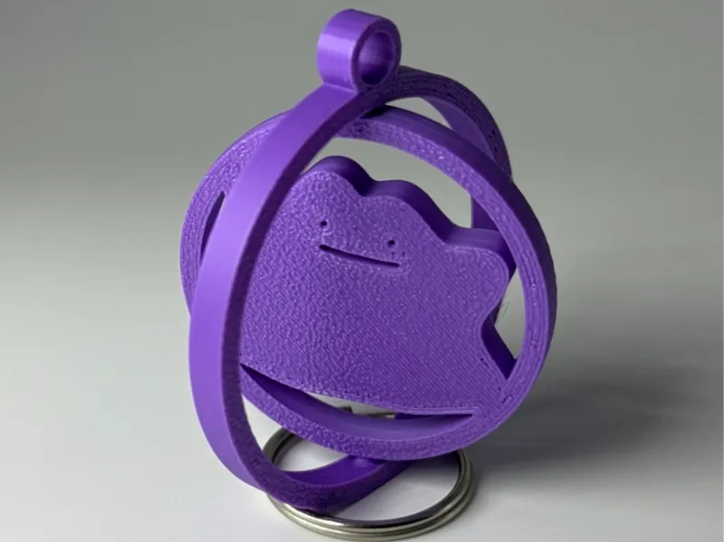 Ditto Pokemon Pokopia Spinning Keychain Fidget