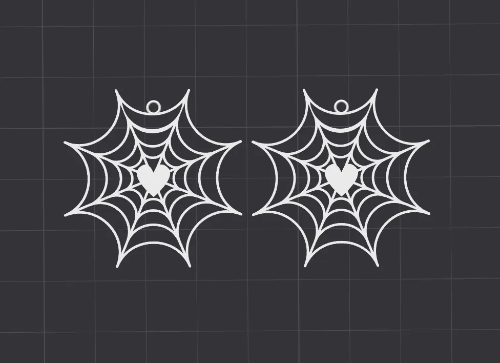 Spider Web with Heart Earrings view 4