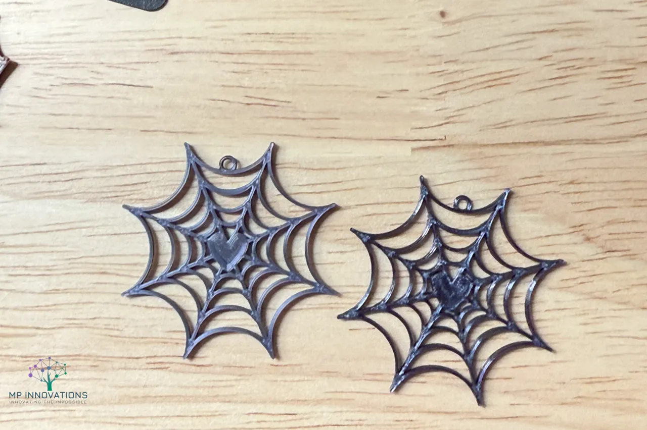 Spider Web with Heart Earrings view 2