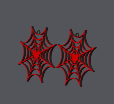Spider Web with Heart Earrings by MP Innovations - MakerWorld