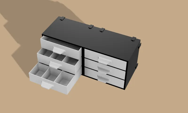 Modular Storage Box With Drewers
