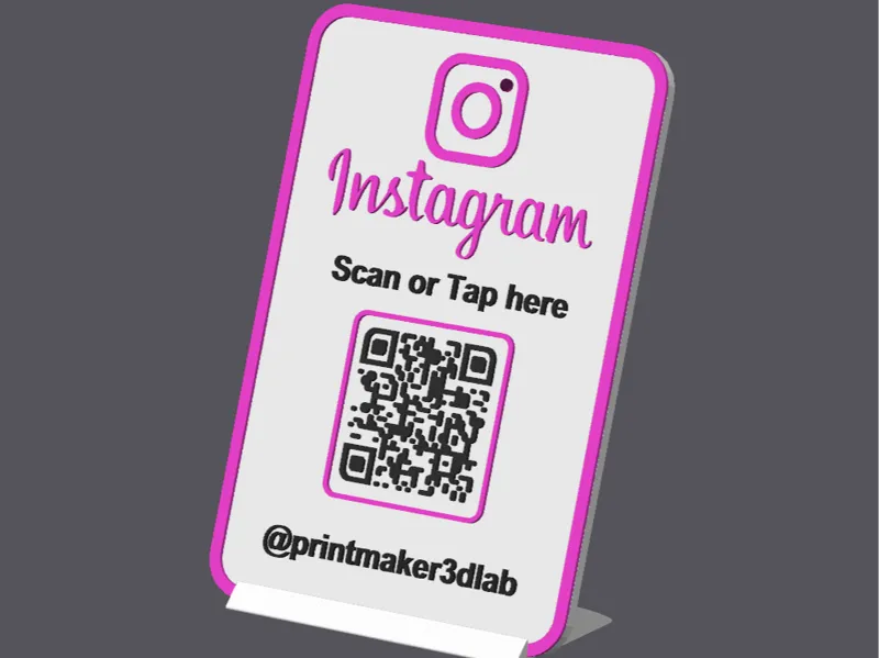 Supporto per Instagram QR + NFC, personalizzalo
