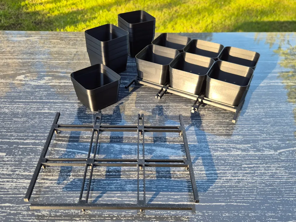 Mini Greenhouse Grid Insert 3x5 & Seedling Pots - Free 3D Print Model ...