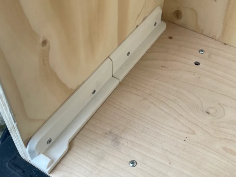 Universal tool box storage rail