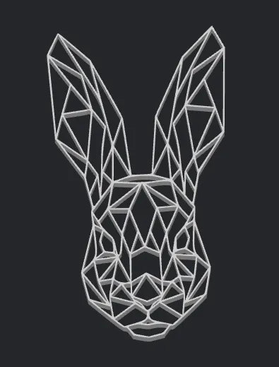 Geometric Rabbit Head - Modern Wall Art - Free 3D Print Model - MakerWorld
