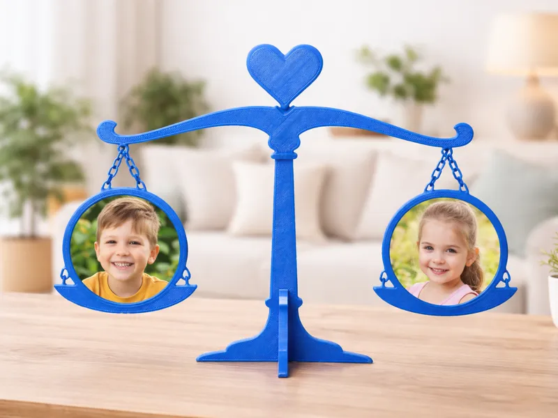 Equal Love Balance Photo Frame for Two Children