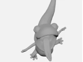 Funny Screaming Lizard / Goofy Gecko Figurine