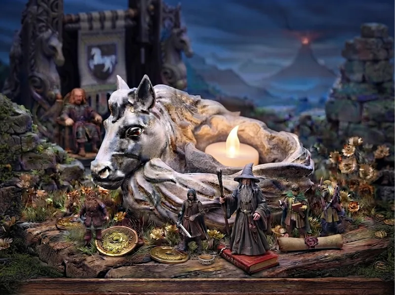 Bougeoir led 4cm gris poil Meharas LOTR