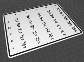 Hiragana Study Plate–Voiced P Sounds(Han-/Dakuten)