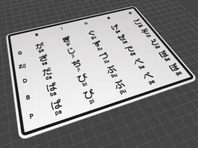 Hiragana Study Plate–Voiced P Sounds(Han-/Dakuten)