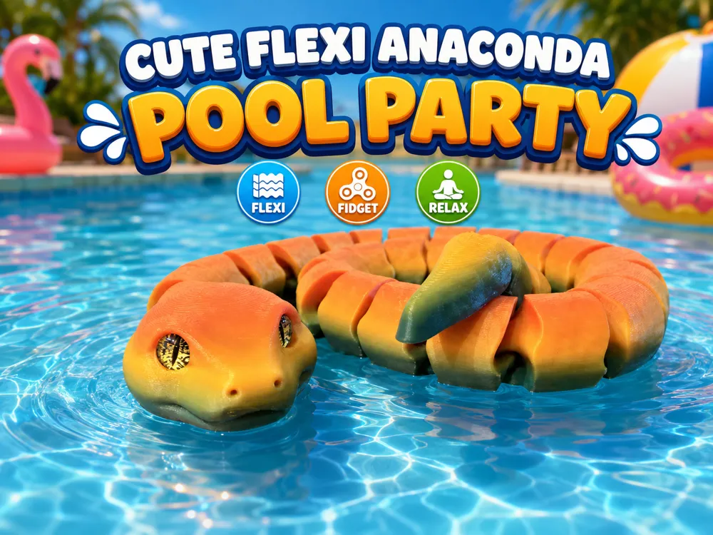 Soporte: Cute Flexi Anaconda|No Supports|Print-in-Place. Referencia del modelo original.