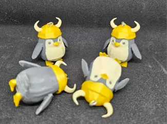 Penguin Viking Keychain