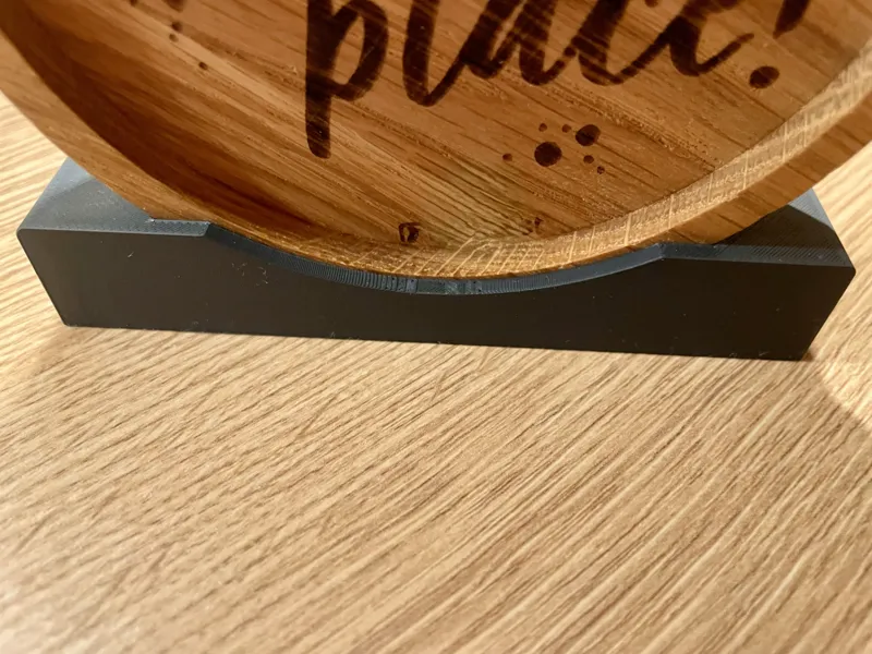 Standfuß, Aufsteller, Holzscheibe