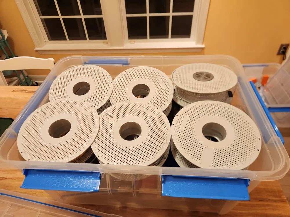 Ezy Storage 75L Filament Spool Riser - Free 3D Print Model - MakerWorld