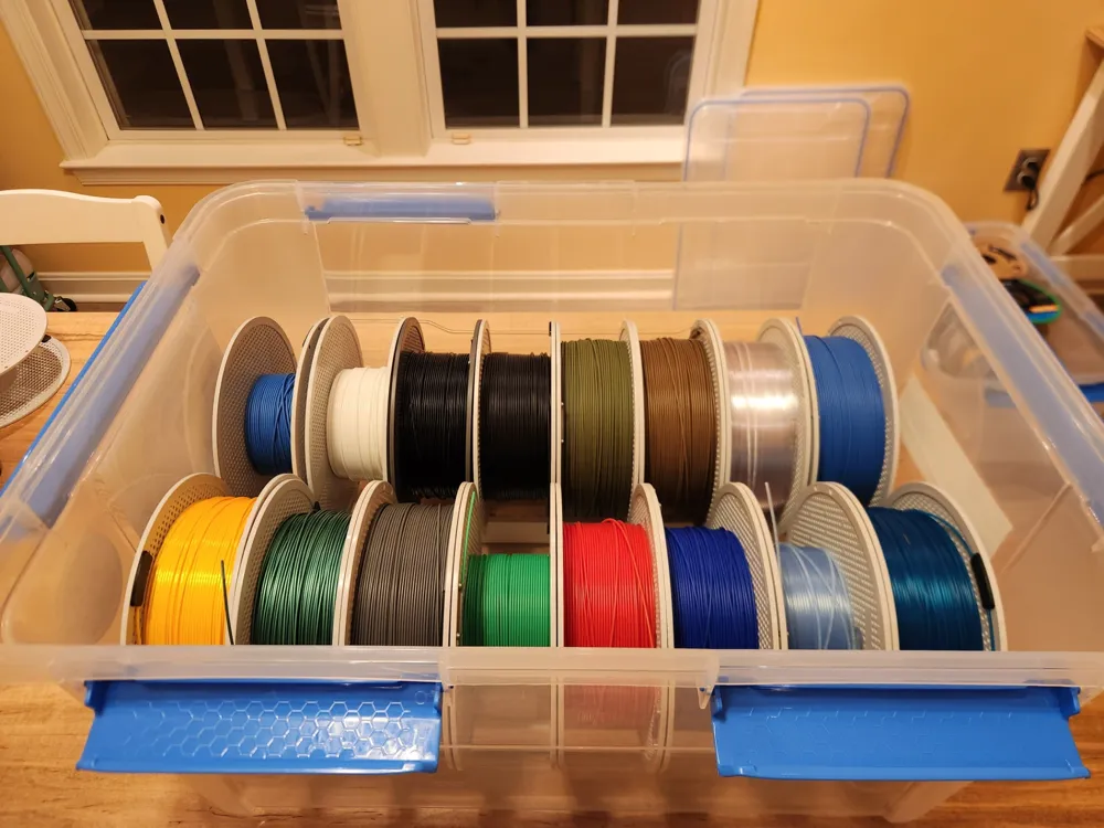 Ezy Storage 75L Filament Spool Riser - Free 3D Print Model - MakerWorld