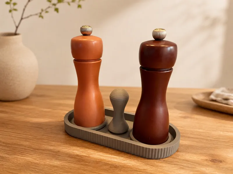 Japandi Salt & Pepper Mill Tray