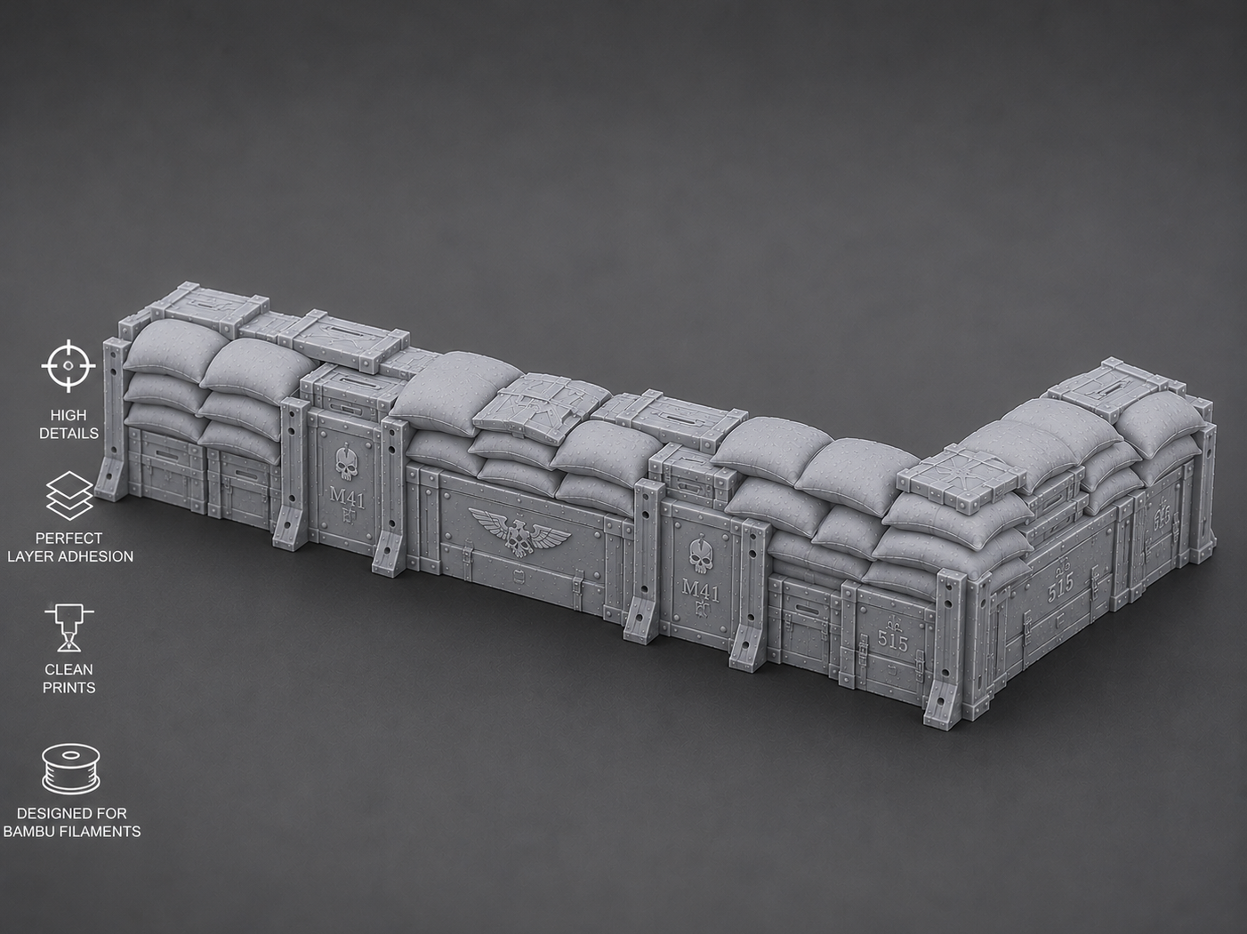 Corner Defense Line – 28-32mm Tabletop Terrain