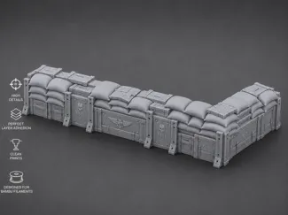 Corner Defense Line – 28-32mm Tabletop Terrain