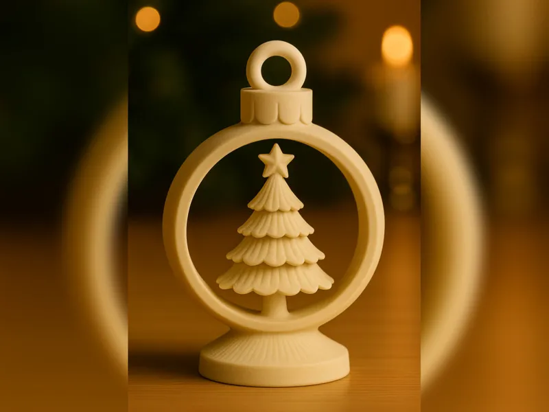 Winter Forest Glow – Hollow Christmas Ornament
