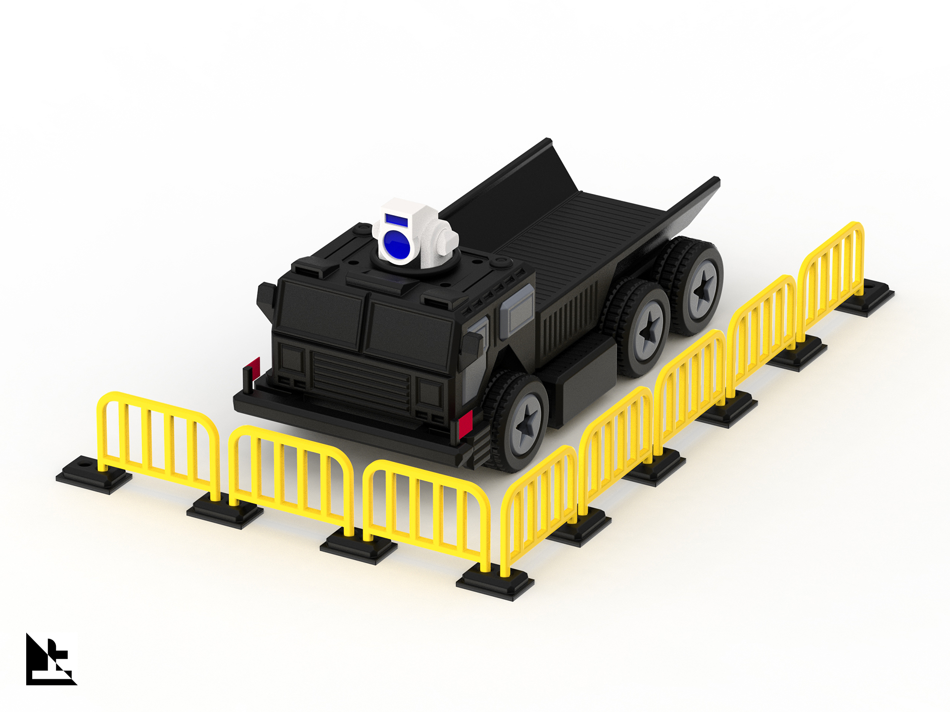 Miniatura 2 do modelo 3D 军用重卡车/橡皮筋动力/桌面瞄准撞击小车玩具