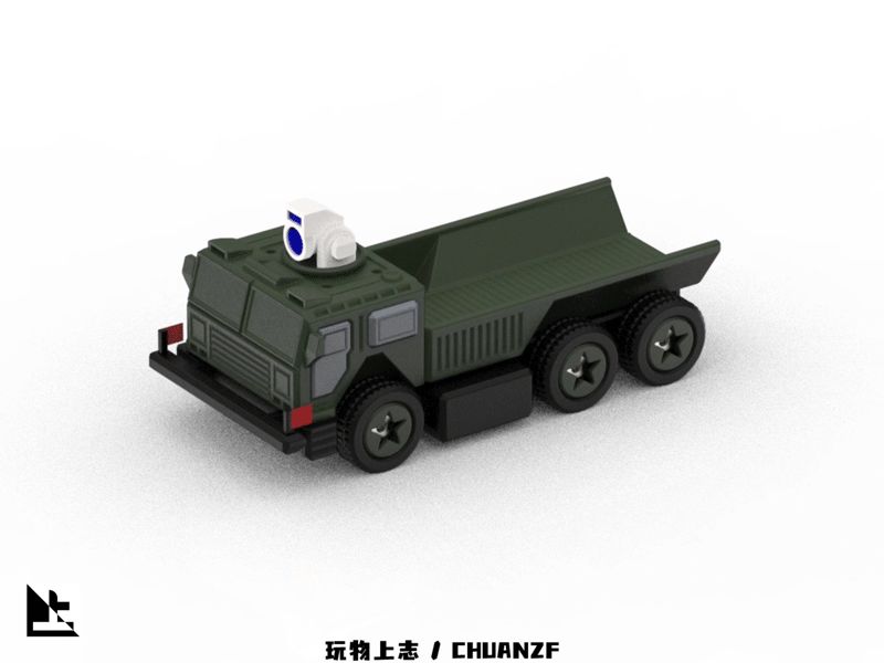 军用重卡车/橡皮筋动力/桌面瞄准撞击小车玩具