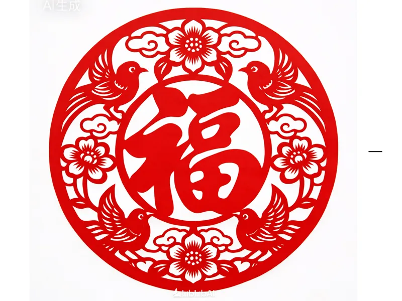 春节窗花，福字窗花，冰箱贴，节日装饰