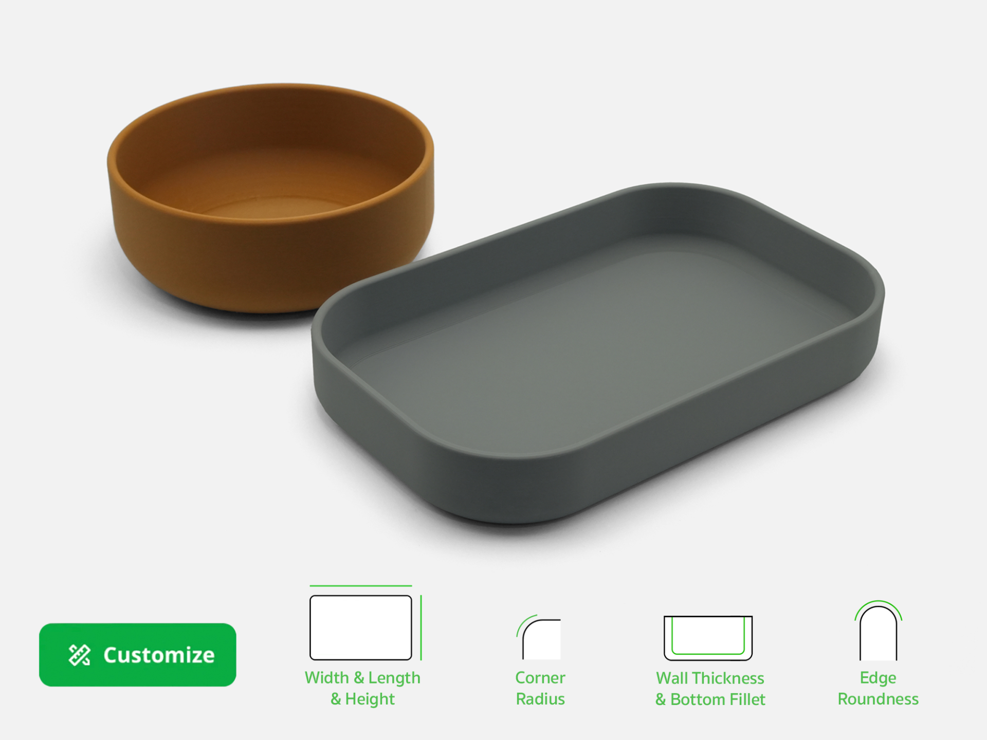 Customizable Minimal Tray/Bowl (Parametric)