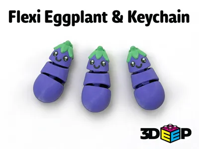 Flexi Eggplant & Keychain - No Supports